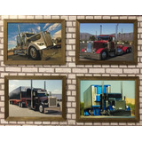 Kit 4 Quadros 46x34 Caminhão Peterbilt, Carretas.