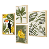 Kit 4 Quadros Decorativos Brasil Natureza Verde Tucano