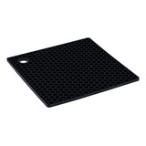 Kit 4 Quatro Descanso De Panela Quadrado Preto 17cm