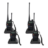 Kit 4 Radio Comunicador Dual Band Baofeng Uv 5r Vhf Uhf