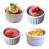 Kit 4 Ramekin De Porcelana Canelada