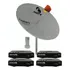 Kit 4 Receptor Digital B7 Antena Chapa 1,50m Lnbf Multiponto