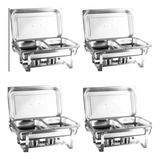 Kit 4 Rechauds Banho Maria Inox Gn 1 2 65mm