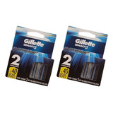 Kit 4 Refil Mach3 Gillette Carga Lâmina Barbear 2