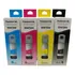 Kit 4 Refil Tinta Compativel Epson L3150 L3250 L3110 T544 Tinta Black 70ml Yellow 70ml Cyan 70ml Magenta 70ml
