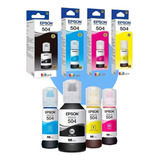 Kit 4 Refil Tinta T504 Epson L4150 L4160 L6161 L6191 L6171