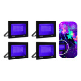Kit 4 Refletor Holofote 100w Luz Negra Festa Balada Uv