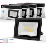 Kit 4 Refletor Led Lumi Holofote 200w 3500k Ip67 Bivolt