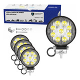 Kit 4 Refletor Luminário Farol De Milha Led 27w 9 60v Caminhão 1 Linha