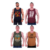 Kit 4 Regatas Clássica Mxd Conceito Surf Prancha Praia