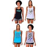 Kit 4 Regatas Feminina Nadador Cavada Academia MXD Conceito Camiseta Musculação Treino Fitness M Opção 05 