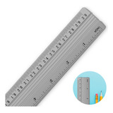 Kit 4 Régua De Alumínio 30cm Escolar Centímetros Polegadas