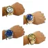 Kit 4 Relógio Masculino Pulseira Em Aço Inoxidável Com Caixa Premium Para Presente Atacado Com Correia Cor Dourada Correia Cor Prata