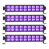 Kit 4 Ribalta Led Luz Negra Refletor Uv Neon 18 Leds 3w Djs