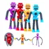Kit 4 Robô Estica E Puxa Pop It Com Led Ventosa Brinquedo