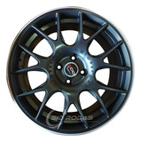 Kit 4 Rodas Aro 17x7 Bbs Morgan 4x100 Black Acetinado