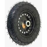 Kit 4 Rodas Aro 8 Pneu Câmera C Rolamento Para Carriola