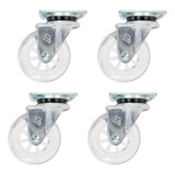 Kit 4 Rodízio Giratório Rodinha Silicone Gel 50mm Não Risca
