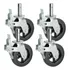 Kit 4 Rodízios Para Andaime Giratórios Com Trava Dupla Freio Industrial Eixo 35mm Capacidade 1600kg Tamanho 6x2 Roda 6 Polegadas Borracha Marca Rrj