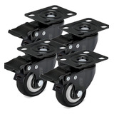 Kit 4 Rodízios Rodas Giratorias E Trava 50mm 2 Polegadas Rrj Rodas Rodx2002xpt Preto
