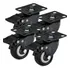 Kit 4 Rodízios Rodas Giratórias Reforçada 50kg Rodinhas Para Moveis Com Trava Tamanho 10mm