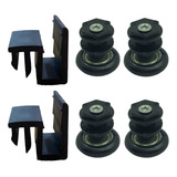 Kit 4 Roldanas E Dois Guias Deslizantes Para Box Preto