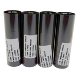 Kit 4 Rolos Ribbon Cera 110x74m P Impressora Zebra Zd220