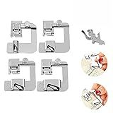 Kit 4 Sapatas Calcador Bainha E Barra 6mm 10mm 19mm 25mm Doméstica Haste Baixa Troca Rápida