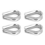 Kit 4 Sapatilha Anilha 10 Mm Aço Inox Para Cabo De Aço Corda