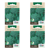 Kit 4 Sementes De Brócolis Calabres De Cabeça Verdadeiro