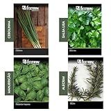 Kit 4 Sementes Temperos Horta Em Casa Jardins Vasos Cebolinha Salsinha Manjericão Alecrim 