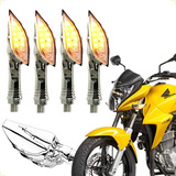 Kit 4 Setas Esportiva C10 Prata Skull Honda Cb300r 2013 2014