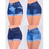 Kit 4 Short Bermuda Jeans Feminino