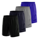Kit 4 Short Calção Masculino Futebol Elástico Liso Básico