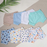 Kit 4 Shorts De Bebê Malha Liso P m g Menino E Menina Kids