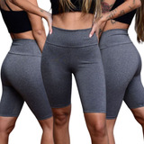 Kit 4 Shorts Feminino Comprido Básico De Ginástica Promoção