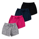 Kit 4 Shorts Infantil Feminino 4 Ao 16 Shorts Menina Verão