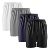Kit 4 Shorts Masculino Calção Com Elástico Futebol Academia