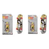Kit 4 Skate De Dedo Fingerboard Park Rodas Metal E Lixa