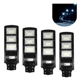Kit 4 Solar Luminária Pública Poste Rua Led 150w C Sensor