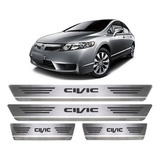 Kit 4 Soleira Porta Aço Inox New Civic 2006 2007 2008 2009