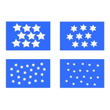 Kit 4 Stencil Estrelas Para Pintura Tamanho 14x9 Cm Cada