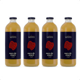 Kit 4 Suco Mitto Maça Garrafa 1 Litro 100 Natural Integral