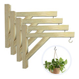 Kit 4 Suporte Para Pendurar Vasos De Plantas Parede Gancho