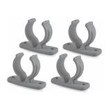 Kit 4 Suporte Porta Remo Curto Cinza Barco Lancha Caiaque
