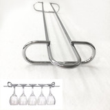 Kit 4 Suporte Porta Taças Gourmet 42cm Cromado Armário Susp 