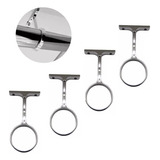Kit 4 Suportes Central P Tubo Cabideiro Redondo Guarda Roupa