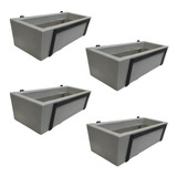 Kit 4 Suportes Com Jardineira Cinza Para Jardim Vertical