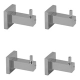 Kit 4 Suportes Gancho Multiuso Cabide Porta Toalha Aço Inox