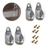 Kit 4 Suportes Laterais P Tubo Cabideiro Oval Guarda Roupas